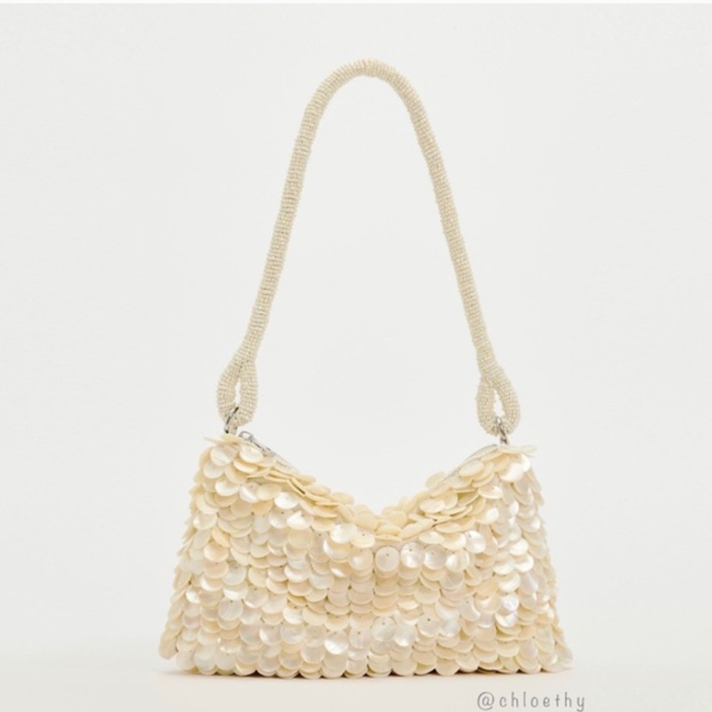 Zara shoulder shell beads bag